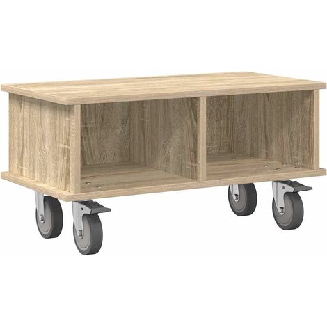 Meuble TV rectangulaire moderne avec rangement 68,5 x 35 x 35 cm en bois d'ingénierie chêne sonoma (1/5)