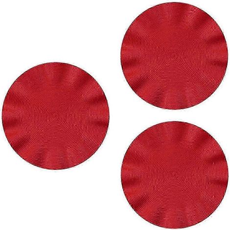 Set de table rond ondulé, dessous de plat rond anti-brûlure, set de table isolant style occidental, set de table de cuisine, rouge (1/5)