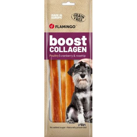 Friandises Boost  lanières avec poulet et collagène 60 g pour chien - Flamingo (1/3)