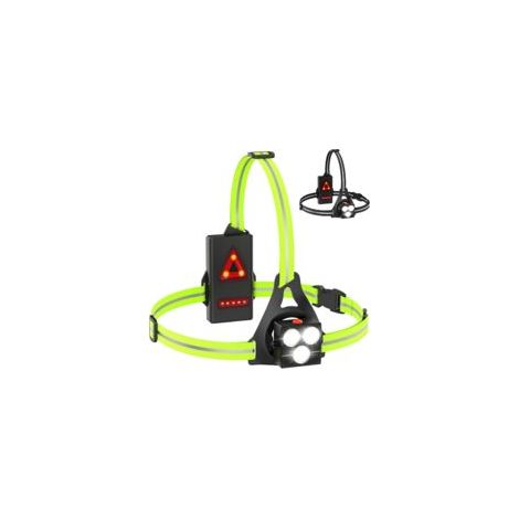Lampe de Course à Pied LED rechargeable par USB pour poitrine, réglable à 120°,500 lumens,Éclairage Pour Course avec bandes réfléchissantes pour Jogging,Promenade, (trois lumières) [Classe A+++]  - Cr