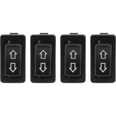 Quatre interrupteurs de lève-vitres électriques à 5 broches, interrupteurs universels de commande de lève-vitres automobiles, avec voyant vert, DC12V/24V. (1/5)