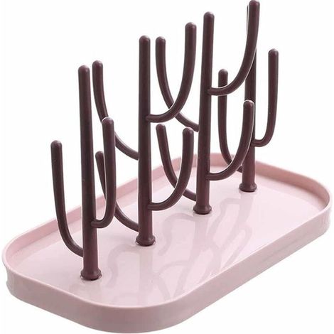 Séchoir à Boîteilles avec égouttoir (rose)