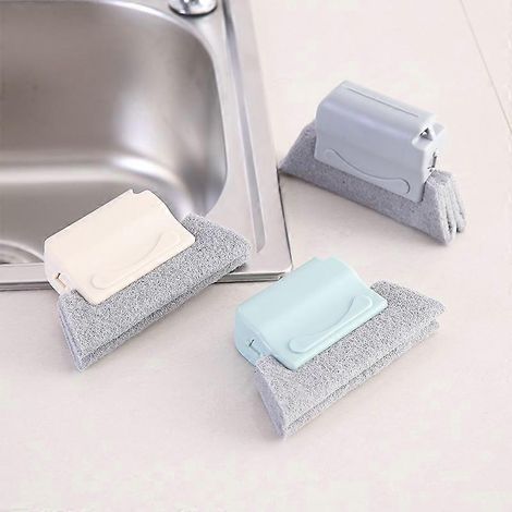 Brosse de nettoyage pour rainures de fenêtres - Petit outil de nettoyage portatif avec tampons à récurer - Idéal pour les portes coulissantes, les grilles d'aération, les volets et les fentes - Enlève (1/4)