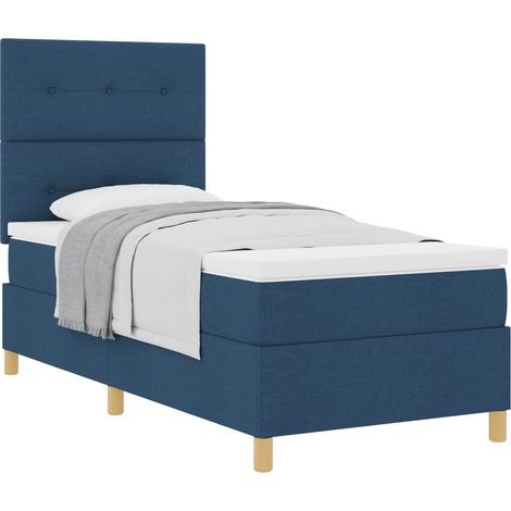 Maison Exclusive - Lit à ressorts avec matelas Bleu 80 x 200 cm tissu