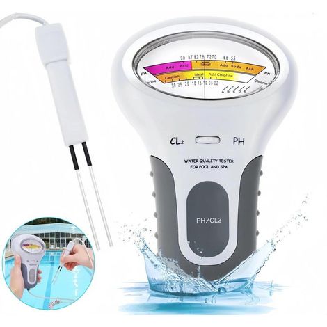 2 in 1 PH-Chlor-Messgeraet Tester, Testeur d'eau portable, mesure CL2 pour piscine, aquarium (1/5)
