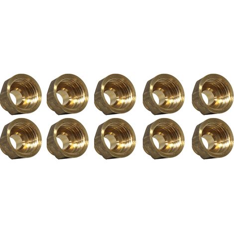 Lot de 10 Mamelons Laiton Femelle/Mâle Réduit 1/2"-3/8" (15/21-12/17) - Joint plat - Arcanaute (1/5)