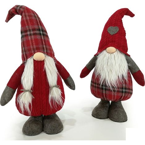 Babbo babba natale lui lei folletto gnomo H65 addobbi natalizi decorazioni casa (1/4)
