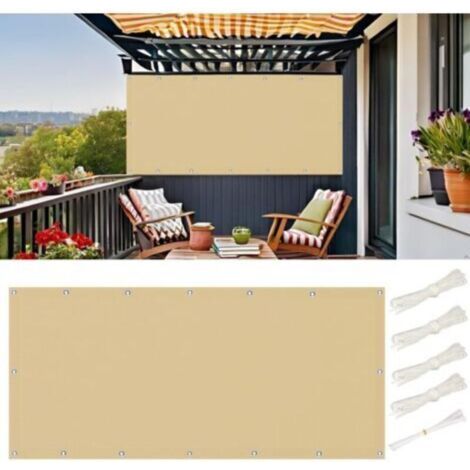 BARKBUSTERSVoile Dombrage 1.5x3 m Rectangulaire Imperméable, Toile Ombrage Exterieur, Voile Dombrage Pare-Soleil Jardin Balcon UV Protection pour Patio Terrasse Extérieur avec Oeillets et Cordons, Sab