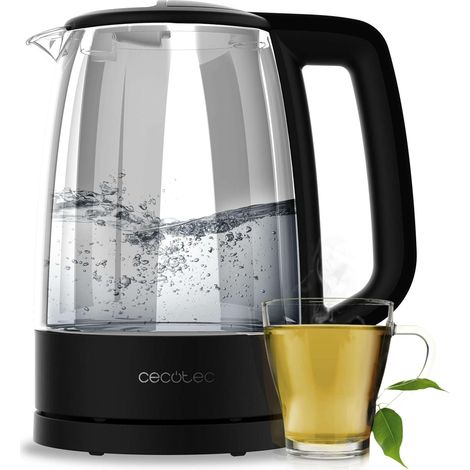 Bouilloire électrique 1,7 L Verre Borosilicate Noir 2200 W