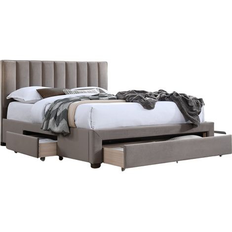 Cama Houston Fides, Taupe, Doble, 160x200, Tapiz, Somieres, 165x215x111cm