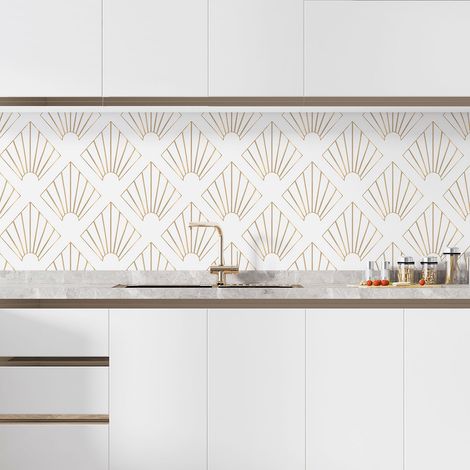 Crédence adhésive cuisine - Motif géométrique - 90x90 cm - Adhésif + Protection BRILLANTE (1/5)