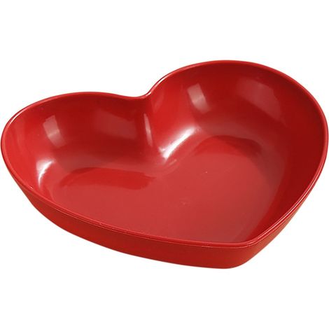 Assiette En Forme De Coeur - Assiette En Plastique Rouge - Pour Fêtes Et Célébrations - 2 Pièces (1/5)