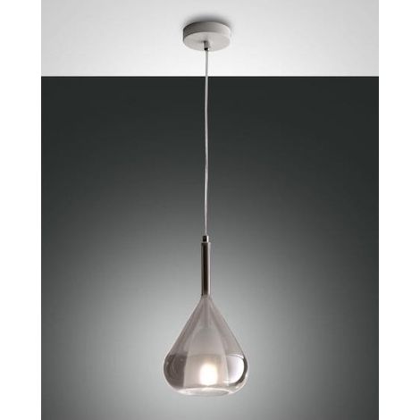 Lustre Suspension Led Lila En Métal Et Verre Borosilicate Fumé 3481-40-126 Fabas Luce (1/4)