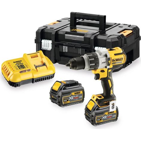 DeWalt DCD996T2 18V XR Brushless Combi Hammer Drill - 2x 6.0Ah Batteries, Charger & TSTAK II Case (1/3)
