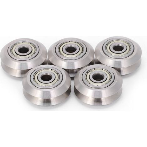 Satz mit 5 Edelstahl-V-Rädern für Openbuilds 3D-Drucker, mit 5 mm Innenloch. (1/5)