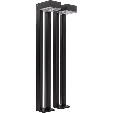 Lot de 2 bornes de jardin Eclairage LED Solaire Extérieur 100 Lm Autonomie 3 nuits IP54 ASLO