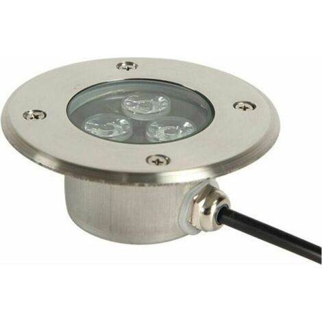 Spot encastrable extérieur 3W – IP68 étanche – Acier inoxydable et verre trempé – Pour éclairage de trottoirs et jardins (1/5)