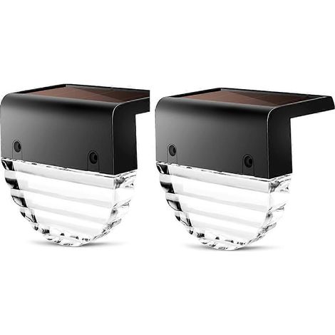 Lampe murale solaire, lampe de terrasse, lampe murale extérieure étanche pour maison, cour, jardin, balcon, terrasse, échelle, clôture (lot de 2) (1/5)