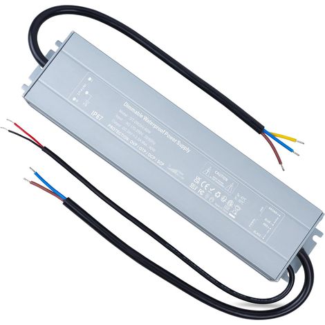 Transformateur 220V 24V Dimmable étanche IP67 Alimentation LED Transfo DC 60W 2,5A LED Driver de Tension Constante Pilote Basse Tension pour Ampoule à Bande Lumineuse Led MR16 G4 (1/5)
