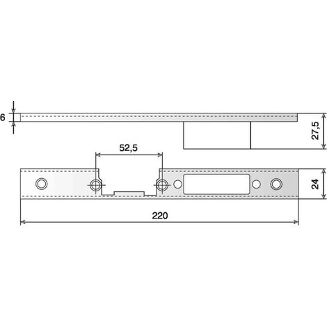 Crémone bidirectionnelle F7,5 cote D fixe ajustable : G-20461 - 700 - 979 - 1