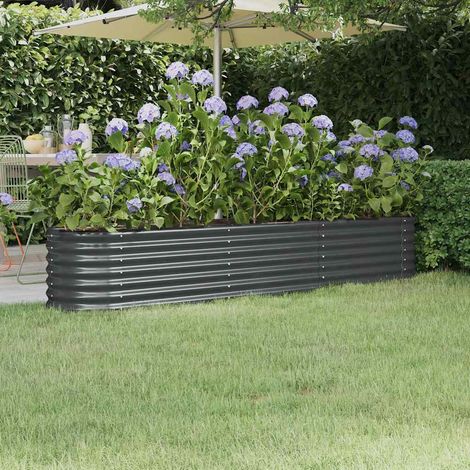vidaXL Jardinera acero galvanizado antracita 224x40x36 cm (1/5)