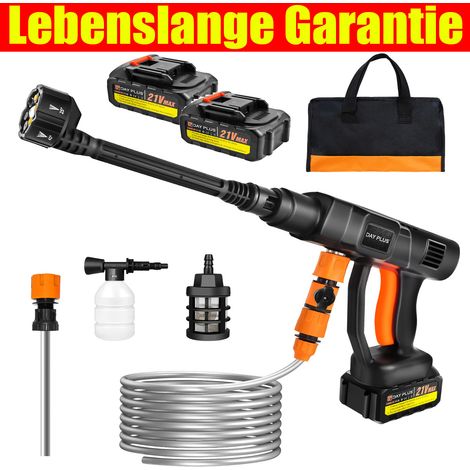 Nettoyeur Haute Pression Sans Fil 21V – 450Bar, Buse 6-en-1. Tuyau 5m. Modèle (2 Batteries). (1/5)
