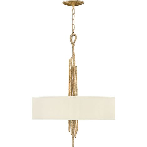 Elstead Spyre - Lampadario rotondo a 6 luci dorato, attacco E14 (1/4)