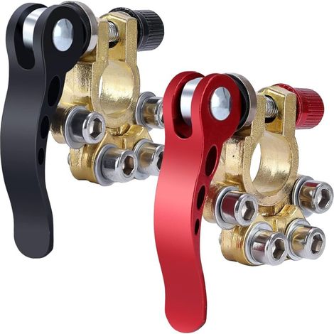 Lot de 2 Interrupteurs de Batterie 12V/24V - Interrupteurs Principaux On-Off 200A, Idéal pour Voiture, Camion, Bateau et Autres Véhicules, Bornes Polaires Rouge et Noir (1/5)