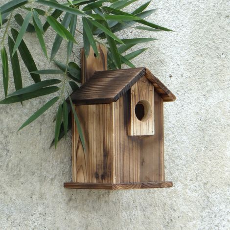 Nido de madera tradicional multiusos, resistente a la intemperie, para petirrojos y diferentes tipos de aves.