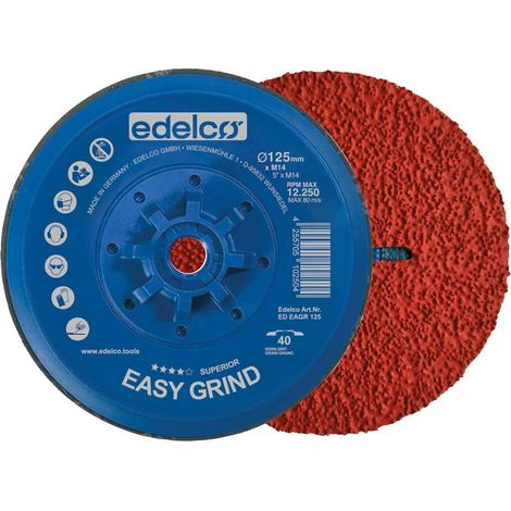 Plato de desbaste EDELCOM Easygrind 115 mm para amoladora, alta durabilidad.