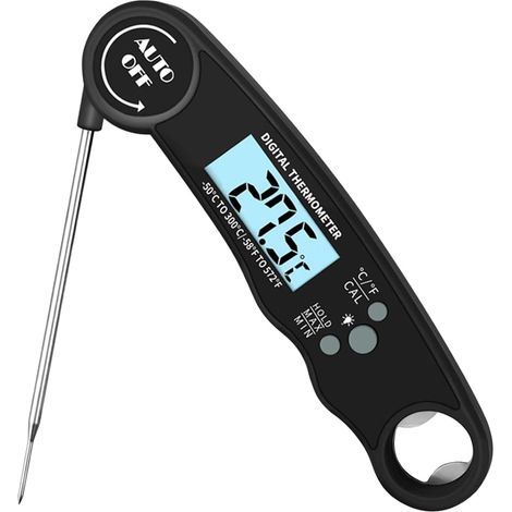 Thermomètres à Viande Thermomètre de Gril Thermomètre de Cuisson à Lecture instantanée Thermomètre de Cuisine en Acier Inoxydable Thermomètre Alimentaire (1/5)
