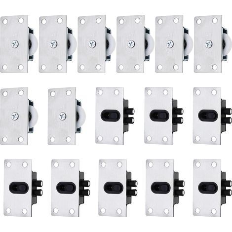 16pcs Porte Coulissante Roues Remplacement Porte Coulissante Rouleau Meubles Garde-robe Rouleau Rouleaux Meubles Accessoires pour Armoires (1/5)