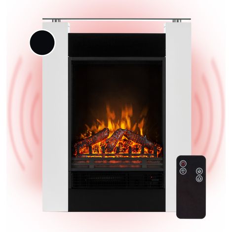 Klarstein – Cheminée électrique décorative 1800W – Effet flammes LED 3D – Télécommande, programmable, thermostat intégré – Dimensions 62x80x22 cm