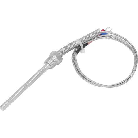 Sonde thermocouple type K 0-400°C 3/8 NPT 8x100mm acier inoxydable capteur de température 1m (1/5)