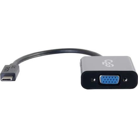 Cbl/Usb C To VGA Video Adptr Black C2G USB 3.1 USB Type C to VGA Adapter - USB C to VGA Black - Adaptateur vidéo externe - USB 3.1 - D-Sub - noir