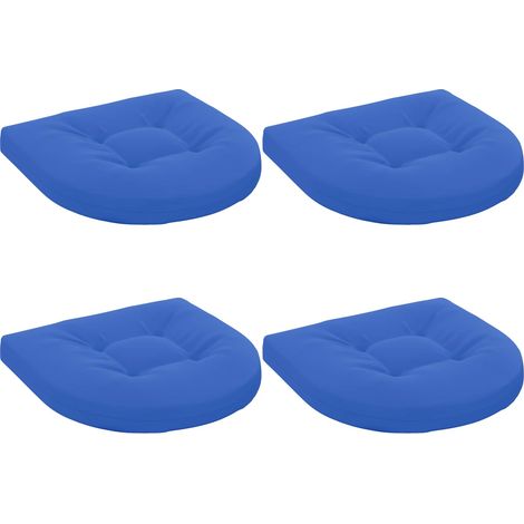 4-teilige Sitzkissen 4 stk. 100 % Polyester Königsblau vidaXL