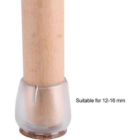 Protezioni per gambe di tavoli e sedie in PVC trasparente antigraffio - 16 pezzi (S) (1/4)