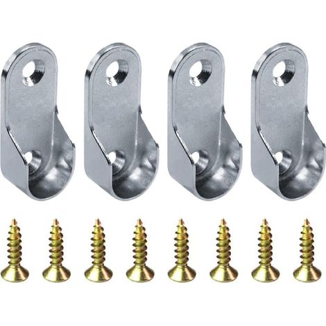 Lot de 4 barres de rangement en métal avec 8 vis pour penderie (1/5)
