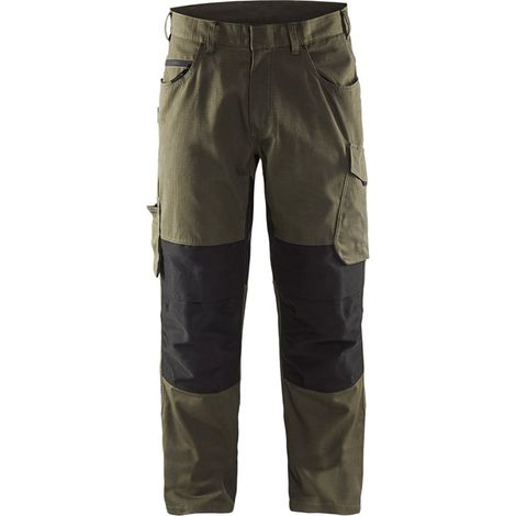 Pantaloni da lavoro elasticizzati 1495 - Verde kaki/nero 2XL - FR(52) - SE(C58) - Standard (1/5)