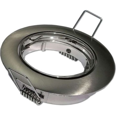 Supporto per faretto da incasso rotondo orientabile in acciaio inox (1/2)
