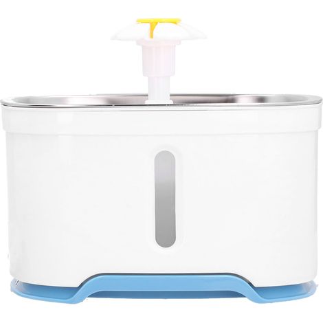 Fontaine à eau pour animaux de compagnie (chats et chiens) en acier inoxydable de 2,5 L avec circulation d'eau silencieuse et lumière LED. (1/5)