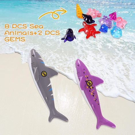 Set De 23 Juguetes De Buceo Para Piscina Para Niños, Incluye Anillos, Platillos, Diamantes Y Delfines, Con Bomba Y Bolsa De Almacenamiento