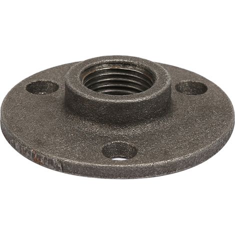 10 Stück Flanschrohrfußgewinde 65 mm DN15 aus Legierung/Gusseisen mit 3 Löchern (Gusseisen) (1/5)