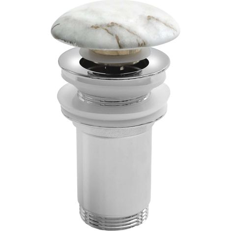 Sapho - Piletta di scarico per lavello, ClickClack, Bianco Carrara AR900BC (1/3)