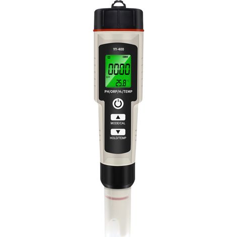 Stylo de test 4-en-1 pour eau riche en hydrogène : pH-mètre portable rétroéclairé et testeur de qualité de l'eau multifonction (ORP/Température) (1/4)