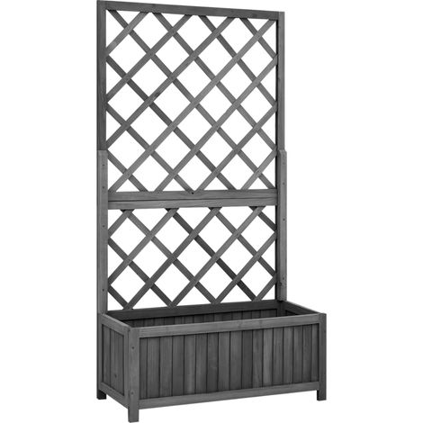Vaso per fioriera aiuola rialzata piante fiori terrazzo giardino traliccio giardino 70 x 30 x 135 cm legno di abete nero 020038851