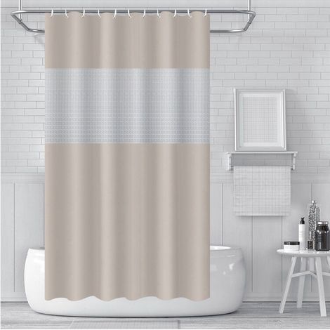 (180 x 180cm) Waterproof Mildew Resistant Shower Curtain with Hooks, Mold Resistant, Antibacterial, Easy to Clean, Shower Curtains for Bathroom