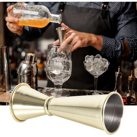 Doppel-Jigger aus Edelstahl 304, Bar-Wein-Cocktail-Shaker, Barzubehör, Gold (1/5)