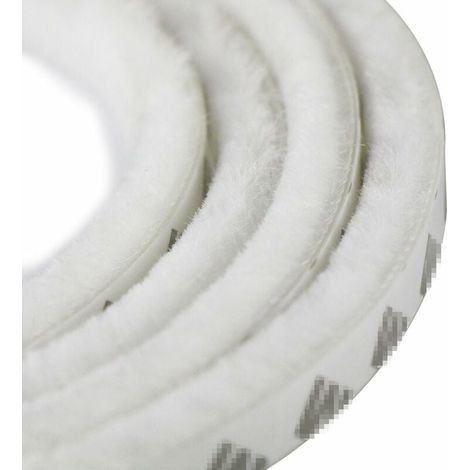 Bande brosse autocollante anti-poussière pour fenêtres et portes coulissantes, 9 mm x 15 mm, blanche (1/5)