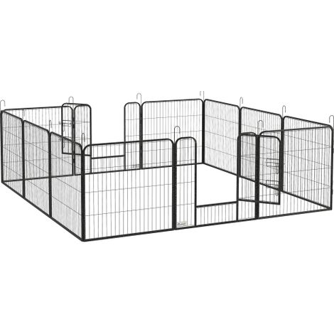 Welpenauslauf 80 cm Hoch, 12-TLG Welpenlaufstall mit 2 Tür, DIY Hundelaufstall Freilaufgehege für mittelgroße Hunde, Kaninchen, Meerschweinchen, Stahl, Grau
On-Site